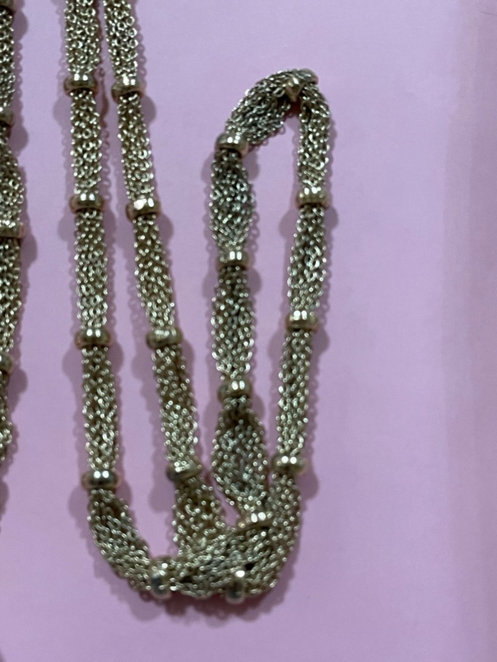 Vintage Costume Gold Tone Faux Pearl Flapper Necklace #9288 - Picture 4 of 4
